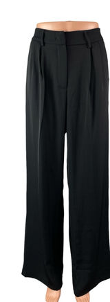 Sassy Zoey Women's Black High Waisted Pleated Wide Leg Trousers Dress Pants Sz M Photo 0