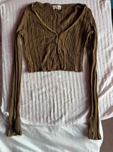 Urban Outfitters Olive Green Cardigan Cropped Sweater Photo 0
