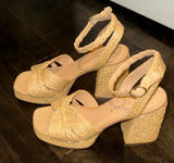 Marc Fisher Natural Woven Platform Sandals Photo 0