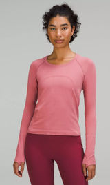 Lululemon Swiftly Tech Long Sleeve Crew Women 4 Pink Seamless Active Gorpcore Photo 0