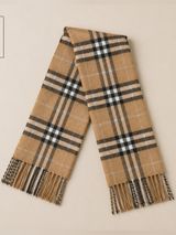 Burberry Nova Check Scarf Camel Plaid Merino Wool Cashmere Blend Made inScotland Photo 0