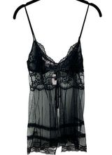 NEW Vintage Victoria’s Secret Sheer Black Lace Tie Front Cami M Y2K Deadstock Photo 0