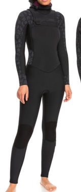NEW Roxy Women's Long Sleeve Wetsuit Hooded Full Body 5/4/3 Black swell series 6 Photo 0