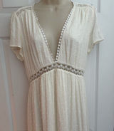 Aakaa NWT Womens Large‎ Ivory Swiss Dot Lace Boho Cottagecore Maxi Dress Photo 0