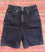 LEVIS Black High LOOSE Denim BERMUDA Shorts Photo 0