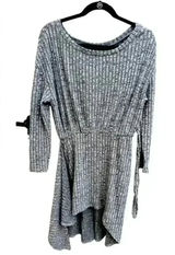 Grey Ribbed Dress officer, work,‎ synced waist, long sleeve E9 Photo 0
