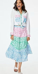 Roller Rabbit aitona carlisa tiered floral maxi skirt Large Photo 0
