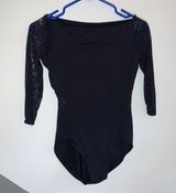 Mirella black long lace sleeve leotard M Photo 0