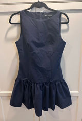 Zara NWT Girl’s Navy Sleeveless Drop-Waist Party Dress, Medium Photo 0