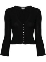 Reformation Jeans Geller Ribbed Knit Cardigan Sweater in Black Photo 0