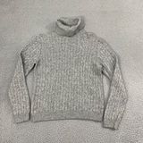 J.Crew Cable Knit‎ Sweater Women S Gray Wool Blend Turtleneck Photo 0