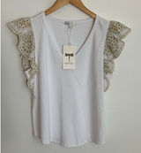 Tyler Boe Flutter Sleeve shirt size‎ medium Photo 0