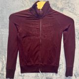 2149 | Abercrombie & Fitch Logo Elbow Patch Track Jacket Burgundy Womens L Y2K Photo 0