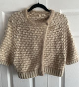 Moth Anthropologie Textured Bubble Knit Cardigan Womens‎ Size XS Tan Wool Angora Photo 0