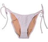 J. Crew Ribbed curved-waist cheeky string bikini bottom in‎ Pale Blossom S NWT Photo 0