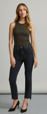MOTHER Denim Black The Insider Crop Step‎ Fray Not Guilty Jeans size 26 Photo 0