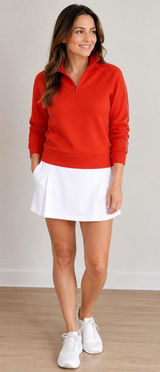 CALIA Pique Scuba Golf 1/4 Zip Pullover Fresh Red Size XXL NEW Photo 0