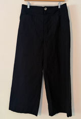 Maeve Anthropologie The Colette Wide Leg Crop Pants Black High Rise Womens Sz 32 Photo 0