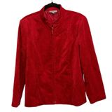 Dress Barn Red Zip Front Corduroy Textured Jacket Women's Large‎ Career Casual Photo 0