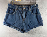 1546 | Garage Relaxed A-Line High Waisted Denim Shorts Summer Blue Women 1 / 25 Photo 0