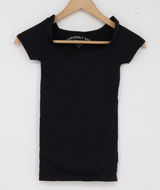 Aeropostale Top Womens XS Seriously Soft Sculpt Black Square Neck Slim Excellent Photo 0