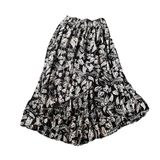 Angie Maxi Skirt Large‎ Floral Beige Black Hi Lo Hem Photo 0