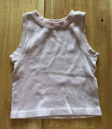 Tula Womens Ribbed Seamless Crop Tank Top Light Pink Sleeveless Crew Neck XS Photo 0