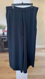 A New Day Wide Leg Pull On Pants Size XL Black Drawstring Crepe Photo 0