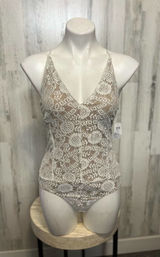 Windsor white nude laced bodysuit Photo 0