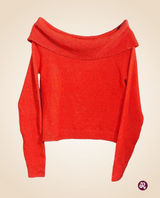 American Eagle Off-Shoulder Sweater | M, Red Photo 0