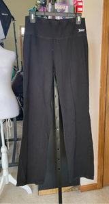 Women's Juicy Couture Black Wide Leg Pants Size L with Pink Logo Photo 0
