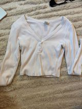 White Bozzolo Long Sleeve Crop Top Photo 0