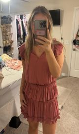 boutique pink ruffle mini dress Photo 0