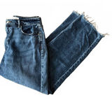 LOFT Women's The Curvy 90's Straight Denim Jeans Size 10 Distressed Grunge Urban Photo 0