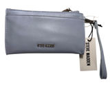 Steve Madden Brivers Wristlet Light Blue Vegan Leather Zip Around‎ Clutch Wallet Photo 0