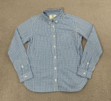 Aigle Depuis 1853 Shirt Women S Blue Gingham Plaid‎ Long Sleeve Button Down Photo 0
