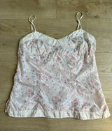 VINTAGE American Eagle 100% silk tank top adjustable straps floral print size 12 Photo 0
