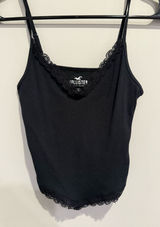 Hollister Lace Trim Black Tank Top Photo 0