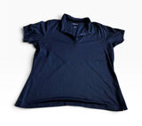 Sport-Tek Polo Shirt Large Navy Blue Performance Athletic V-Neck Short Sleeve Photo 0