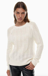 Aritzia Wilfred Arbor Sweater Open Knit Crewneck Cream 2XS Photo 0