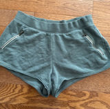 Aerie Women Sage Green French Terry Dolphin Shorts Zipper Pockets‎ Medium beach Photo 0