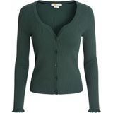 Boden Forest Green Ribbed Sweetheart Cardigan Scalloped Cuff Sweater US 6 UK 10 Photo 0