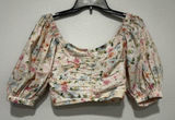 Abercrombie & Fitch Floral Cropped Blouse with Puff Sleeves NWOT Photo 0