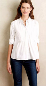 Anthropologie Maeve Pleated Sutton Buttondown Photo 0