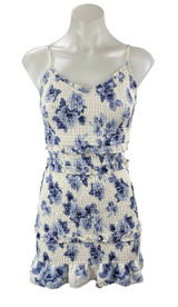 Abercrombie & Fitch Best Dressed Guest Floral Smock Ruffle Mini Bodycon Dress XS Photo 0