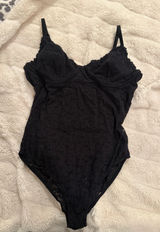 Aerie Bodysuit Lace Black Photo 0