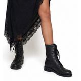 Vintage Frye 90s Y2K USA Black Leather Moto Combat Boots Grunge 9.5 M Goth Biker Photo 0