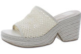 Dolce Vita Raffia platform Wedge Sandals 8.5 White Photo 0