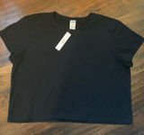 Victoria's Secret PINK Black Short Sleeve Crop Top Tee Photo 0