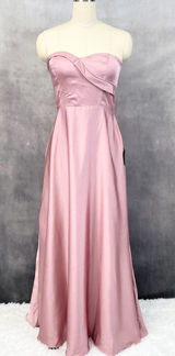 Lulus Real Romantic Satin‎ Dress Womens Medium Pink Rose Prom Bridesmaid Dressy Photo 0